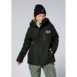 Chiemsee Ski- und Snowboardjacke Schwarz - XS - Wasserabweisende und atmungsaktive Jacke mit verstellbarer Kapuze und Stehkragen. Ideal für aktive Tage im Schnee, mit praktischen Taschen und Klettriegel für optimalen Tragekomfort.