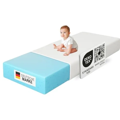 Arensberger Kindermatratze Nora 80x160cm - Kindermatratze mit punktelastischem Gelschaum für optimalen Schlafkomfort, waschbarer Bezug und allergikerfreundlich – ideal für Babys und Kinder.