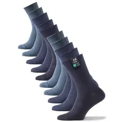 Cotton Prime® Socken Baumwollsocken - Back to Basic (10-Paar) in angenehmer Baumwollqualität blau 35-38