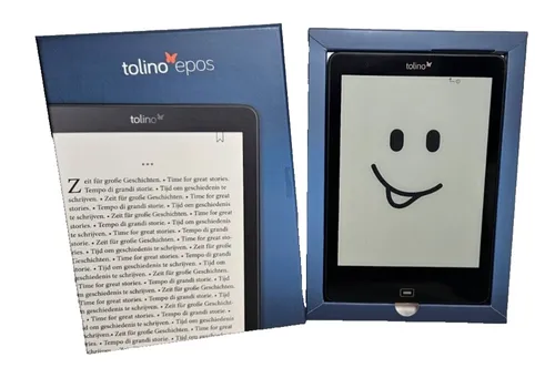 Tolino Epos 7,8 8GB [Wi-Fi] schwarz - E-Book-Reader mit großem Display - E-Book-Reader mit 7,8 Zoll E Ink Carta HD Display für maximales Lesevergnügen. Ideal für Graphic Novels und Fachliteratur, bietet gestochen scharfe Texte und ein angenehmes Leseerlebnis.