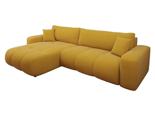 Mirjan24 Ecksofa mit Bettkasten Furyn Maxi, Eckcouch Couch mit Schlaffunktion, Wohnlandschaft, Bettfunktion, Design L-Form Sofa, Seite Universal, Stoff Plüsch (Velo 626)