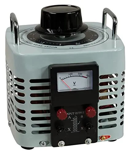 MCP 2000 ANALOG - Ringkern-Stelltrafo 0-250 V, 8 A, 2000 W - Praktischer Stelltrafo für Elektronikwerkstätten. Ideal zum Testen von Wechselspannungsverbrauchern. Stufenlose Regelung von 0-250 V, kompakt und robust mit analogem Display und Sicherung.