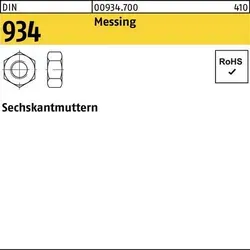 Sechskantmutter DIN 934 M4 Messing - 1000 Stück - Hochwertige Sechskantmuttern aus Messing, ideal für den Einsatz in verschiedenen Projekten. 1000 Stück in praktischer Verpackung für Ihre Handwerksbedürfnisse.