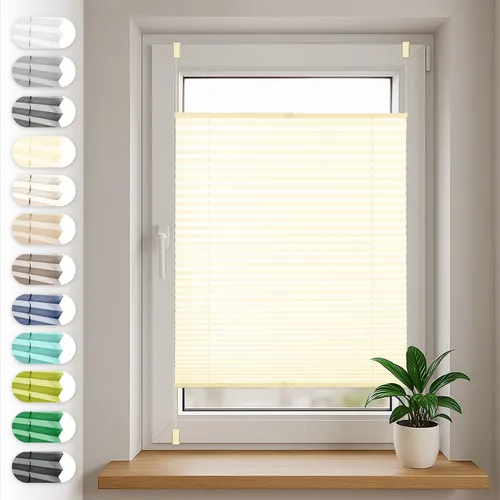 Sonello Plissee creme 100x160 cm Klemmfix - Praktisches Wabenplissee ohne Schnüre, ideal für Flügelfenster. Pflegeleicht und individuell verstellbar, sorgt für eine moderne Raumgestaltung.