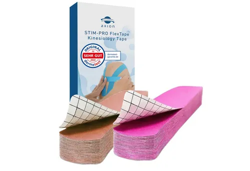 Axion Kinesiologie-Tape Precut Kinesiologie Tape 2er Set Beige und Pink (50-St) MEDIZINPRODUKT