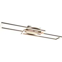Xxxl Led-Deckenleuchte Twister, Nickel - Moderne Deckenleuchte aus Metall, 24.5x8.5x90 cm, ideal für stilvolle Esstischbeleuchtung und energieeffizient.
