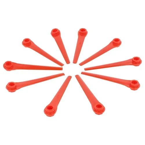 vhbw 10x Ersatz-Messer kompatibel mit Gardena AccuCut 2417-20, 2417 Rasentrimmer - Ersatzklinge Rot, Kunststoff