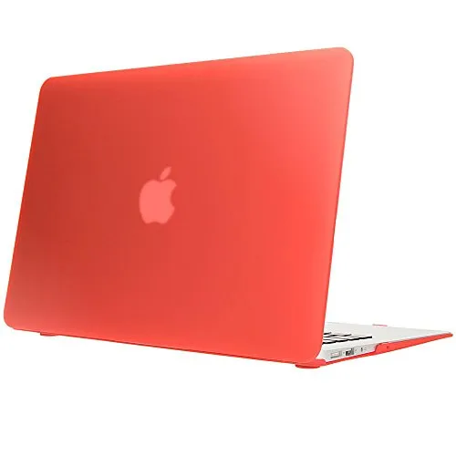 NALIA Hardcase kompatibel mit MacBook Air 13 Zoll (2015), Ultra-Slim Case Hülle Cover Schutzhülle Matt, Transparent Protector Sleeve Hartschale, Front& Backcover Laptop Tasche Skin Dünn, Farbe:Rot