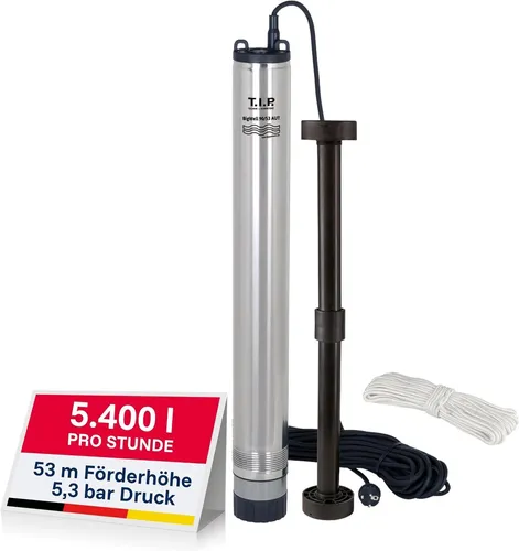 Tiefbrunnenpumpe BigWell 90/53 AUT - Wasserpumpen, leistungsstarke Edelstahl-Tiefbrunnenpumpe mit automatischer elektronischer Steuerung für effizientes Fördern aus großen Tiefen.