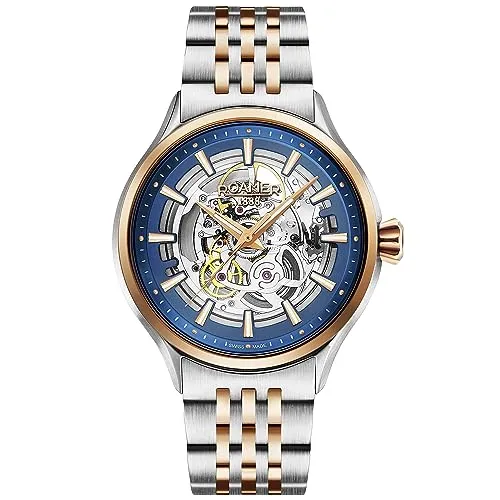 Roamer Men's Two Tone Competence Skeleton III Mechanical Watch 101663 47 45 10N