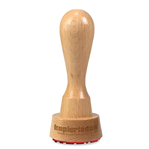 Runder Holzstempel mit Wunschtext und Logo personalisieren - Ø 40 mm, optional mit Stempelkissen und Tinte - Logostempel, Motivstempel