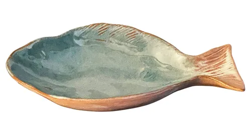 Ib Laursen - Schale Ocean Blue Fisch Fischform Medium Lang 20 cm Blau 2404-83