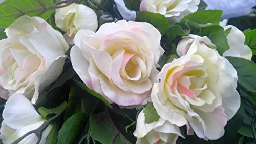 Spitze STRAUß Auto Schmuck Braut Paar Rose Deko Dekoration Hochzeit Car Auto Wedding Deko PKW (Lemon)