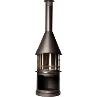 Buschbeck Edelstahl Gartengrillkamin Sydney Dunkelgrau - Eleganter Grillkamin für Holz und Holzkohle, ideal für gesellige Grillabende im Garten.