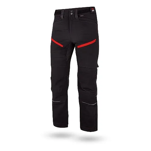 WÜRTH MODYF Bundhose Performance - professionelle Arbeitshose für Herren - Bundhose mit Reflektoren - in der Größe 52 in Schwarz Rot