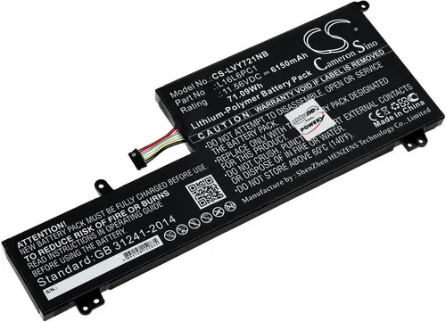Akku für Laptop Lenovo Yoga 720-15IKB, 11,56V Li-Ion - Laptop-Akku mit hoher Kapazität von 6150mAh für langanhaltende Energieversorgung, kompatibel und einfach aufzuladen, ideal für ununterbrochene Nutzung.