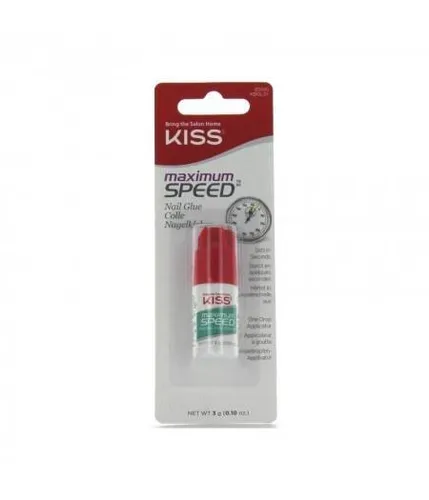 KISS Maximum Speed Fingernagelkleber 3 g - KISS Maximum Speed, 3 g, für eine schnelle und zuverlässige Nagelmaniküre, ideal für zuhause oder unterwegs.