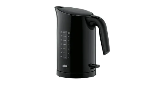 Braun Household WK 3100 BK Wasserkocher - 1,7 l, 2.200 Watt Schnellkochsystem, leise und sicher mit herausnehmbarem Anti-Kalk-Filter