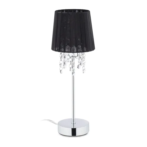 Moderne Tischlampe mit Kristallleuchte - Lampen für alle Zimmer, 41 cm hoch und 14,5 cm breit, mit elegantem Organza-Schirm für stilvolle Beleuchtung.