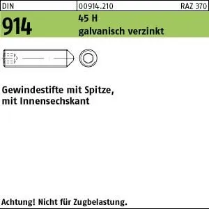 DIN 914/ISO 4027 Gewindestift VG M12x25 - 100 Stk. verzinkt - Hochwertige Gewindestifte aus Stahl 45H, galvanisch verzinkt für langlebige Verbindungen. Ideal für den professionellen Einsatz in der Konstruktion und Montage.