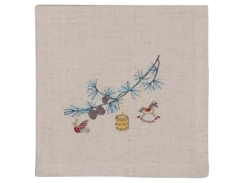 Greengate Stoffserviette Xmas Stoffserviette bedruckt grey 40x40cm