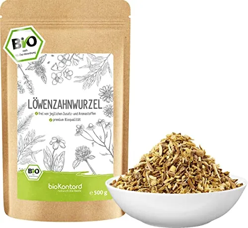 Löwenzahnwurzeltee BIO 500g - 100% naturrein von bioKontor - Tees: Traditioneller Heilkräutertee aus kontrolliert biologischem Anbau mit süß-bitterem Geschmack, ideal für koffeinfreie Genussmomente.