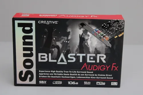 Sound Blaster Audigy FX 5.1 - PCIe-Soundkarte mit SBX Pro Studio, beeindruckender Kino-Surroundklang für Filme, Musik und Spiele