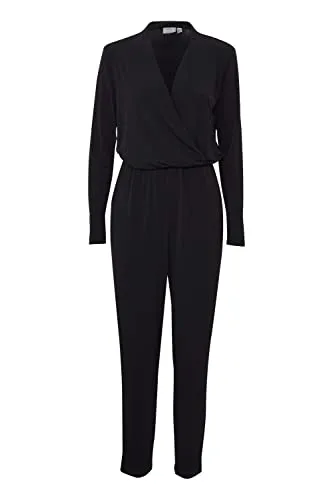 ICHI IHLIMA JU Damen Jumpsuit mit V-Ausschnitt - Eleganter Jumpsuit für Damen, Regular Fit, aus nachhaltigen Materialien, ideal für festliche Anlässe oder im Business.