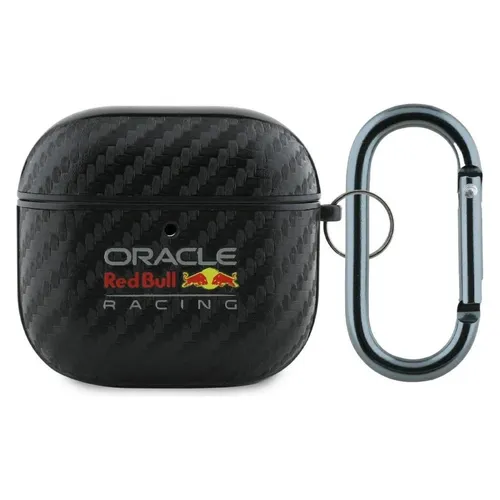 Red Bull Case PU Carbon Logo für AirPods 4 - Schutzhülle mit stylishem Carbon-Design, schützt Ihre AirPods 4 vor Kratzern und Stößen und sorgt für einen sportlichen Look.