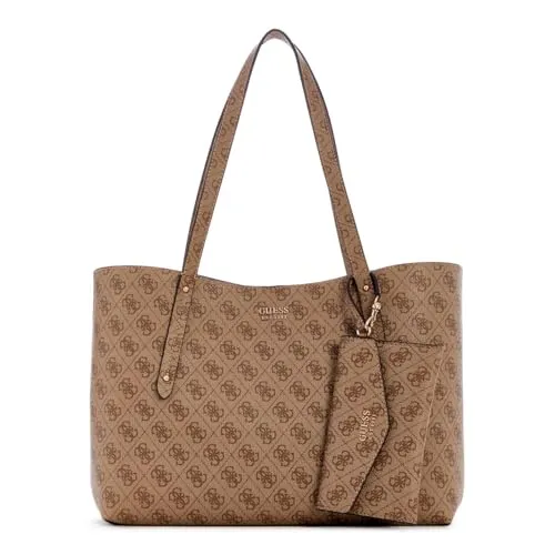 GUESS Brenton Tote Latte Logo - Damen-Shopper mit geräumigem Innenraum und praktischer Utensilientasche, perfekt für Alltag und Einkäufe.