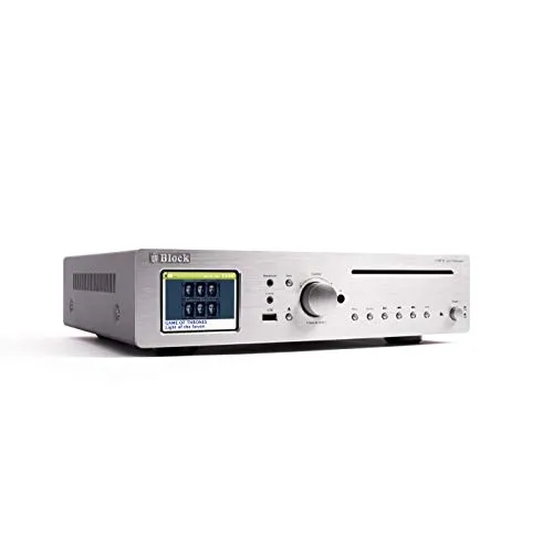 Block AB1004-01 Multimedia-Server - Silber, Farbdisplay, Tripletuner für Internetradio, UKW, DAB+, CD, Bluetooth, USB und Spotify Connect