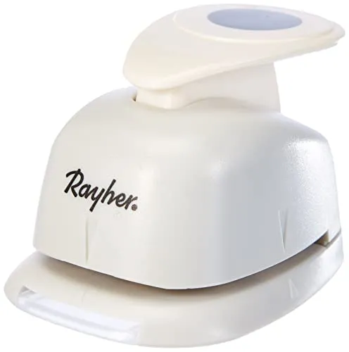 Rayher Hobby Motivstanzer Rund 2,54 cm - Praktischer Motivstanzer für Papier und Karton bis 200g/m². Mit Auffangbehälter und Sicherheitsabdeckung für einfache Handhabung. Ideal für Scrapbooking und kreative Bastelprojekte.