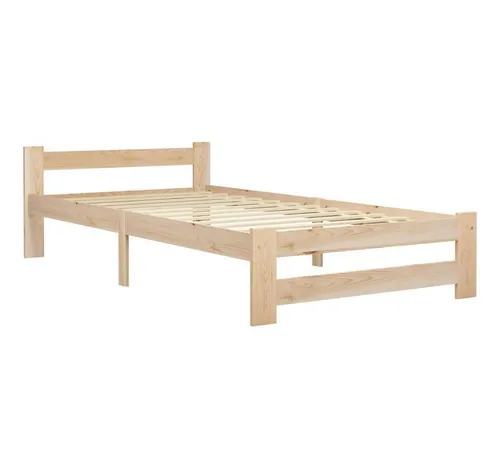 Massivholzbett Kiefer 100x200 cm - Hochwertiger Bettrahmen aus Kiefernholz, 55 cm hoch und mit einer Liegefläche von 100 x 200 cm – ideal für gemütliche Schlafzimmer und natürlichen Wohnstil.