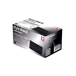 STYLE BLACK Einmalmundschutz, Typ IIR, schwarz, 4-lagig 02420-SCH , 1 Packung = 50 Stück