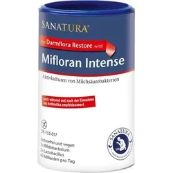 Sanatura Mifloran Intense | 200 g | Hochdosierte Milchsäurebakterien | Vegan - Nahrungsergänzungsmittel für eine gesunde Darmflora, ideal nach Antibiotikaeinnahme. Enthält 50 Milliarden Milchsäurebakterien pro Portion, fructosefrei und für die ganze Familie geeignet.