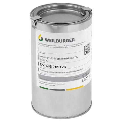 raik 704527 Ofenlack 1 kg Senotherm Lack Gussgrau - Hochwertiger Schutz - Hochwertiger Ofenlack in Gussgrau, ideal für hitzebeständige Anwendungen. Perfekt für den professionellen Einsatz und sorgt für eine langlebige, ansprechende Oberfläche.