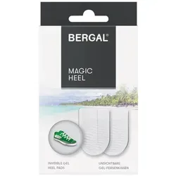 Bergal Magic Heel Silikon-Fersenkissen, 1 Paar, Entlastung von Sehnen & Gelenken, Gel-Kissen ideal bei Fersensporn, für Sneaker und flache Schuhe, selbstklebend & wiederverwendbar, one-size