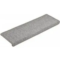 vidaXL Teppich-Treppenstufen 15 Stk. 65x21x4 cm Hellgrau - Teppiche für Treppen, rutschfest und geräuschdämpfend für mehr Sicherheit und Komfort beim Treppensteigen. Schütze deine Treppe und genieße die einfache Montage mit doppelseitigen Klebebändern.