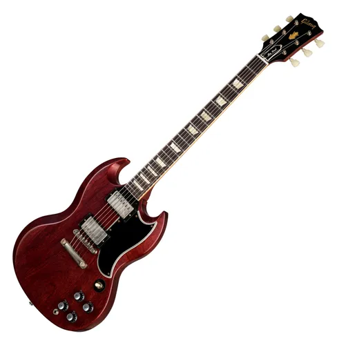 Gibson SG Standard Reissue Cherry VOS - Gitarren, E-Gitarre aus dem Custom Shop mit einteiligem Mahagoni Body und 2x Custombucker für unvergleichlichen Klang, inklusive hochwertigem Custom Shop Koffer.