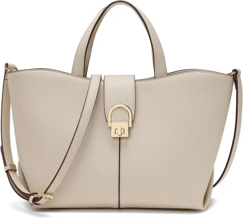 Handtasche Damen Leder Crossbody Umhängetasche Beige - Elegante Handtasche aus hochwertigem Leder, mit abnehmbarem Schultergurt für vielseitigen Tragekomfort. Robuster Metallreißverschluss sorgt für sichere Aufbewahrung. Ideal für moderne Frauen!