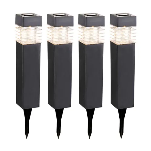 4er Set LED Solar Erdspieß Leuchten für Garten - IP44 geschützte Solarleuchten für den Außenbereich, ideal für Wege, Terrasse und Blumenbeete – umweltfreundlich und energieeffizient.