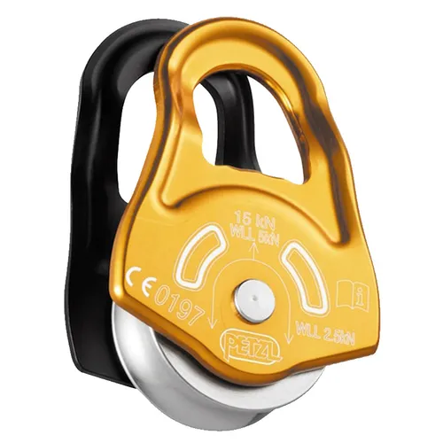 Petzl Partner Umlenkrolle - Ultrakompakte Hochleistungs-Umlenkrolle für Sicherungs- & Abseilgeräte, ideal zur Befreiung aus schwierigen Situationen. Leicht und robust mit einer Bruchlast von 15 kN.