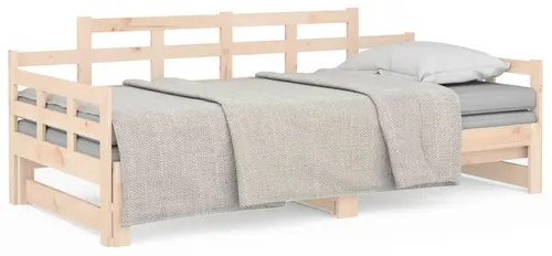 vidaXL Ausziehbares Tagesbett aus Kiefernholz 80x200 cm - Multifunktionales Tagesbett aus massivem Kiefernholz, das tagsüber als Sofa und nachts als bequemes Bett für zwei Personen dient. Ideal für kleine Räume und Übernachtungsgäste.