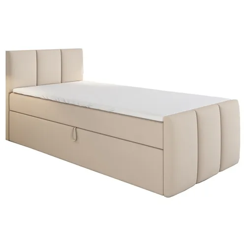 A&J MöbelLand GmbH Boxspringbett Einzelbett MOREN mit Bettkasten, Topper und gepolstertem Kopfteil. (Boxspringbett mit Bettkasten und gepolstertem Kopfteil. Inclusive Topper !, TOP ANGEBOT), Länge 216 cm Höhe 106 cm