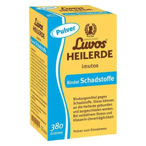 LUVOS Heilerde imutox Pulver 380 g - Pulver zur Unterstützung der Körperentgiftung und zur Bindung von Schadstoffen. Ideal für eine gezielte Entlastung des Organismus bei Lebensmittelunverträglichkeiten.