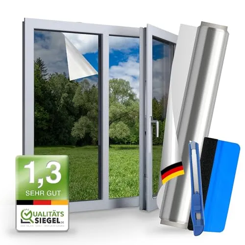 WindowShield® UV Sonnenschutzfolie – Fensterfolie für Innen & Außen - Blickdichte selbstklebende Folie für optimalen Hitzeschutz und UV-Schutz, blockiert 97 % der UV-Strahlen und sorgt für Privatsphäre und angenehmes Raumklima.