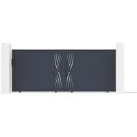 Casanoov Schiebetor Veleta 400x160cm & Gartentür 100x160cm Aluminium Grau