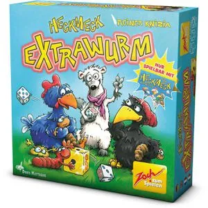 Heckmeck Extrawurm (Spiel-Erweiterung) - Gesellschaftsspiel-Erweiterung mit neuen Holzfiguren und Spezialfähigkeiten, die das beliebte Hühnerwürfelspiel von Reiner Knizia noch spannender machen.
