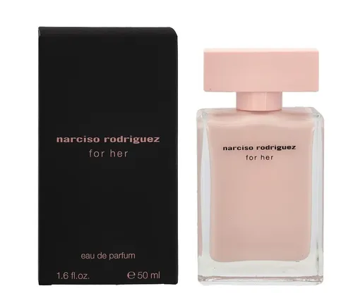 Narciso Rodriguez For Her Eau de Parfum 50 ml - Damenduft mit blumig-holzigem Moschus-Akkord, ideal für verführerische Frauen, die im Alltag glänzen möchten.