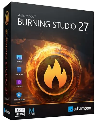 Burning Studio 27 - Professionelles Brennprogramm für CD, DVD & Blu-ray - Das umfassende Brennprogramm für CDs, DVDs und Blu-rays. Mit Passwortschutz und Kratzerschutz für maximale Datensicherheit. Ideal für das Erstellen von Musik, Videos und Datensicherungen – alles in einem benutzerfreundlichen Tool.